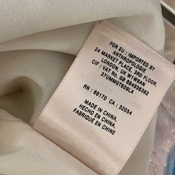 Leifsdottir Anthropologie 6 Bird Print Peplum Blouse - Picture 10 of 12